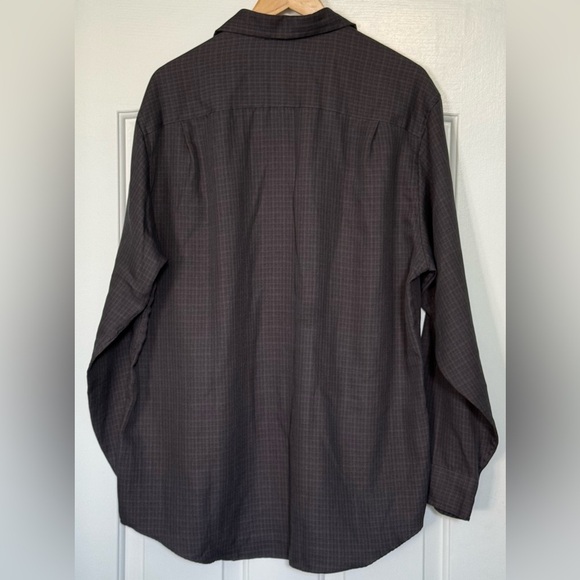 Geoffrey Beene Brown Plaid Long Sleeve Dress Shirt L 16-16.5 Modal Blend - Picture 2 of 8